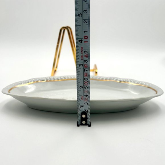 VTG Limoges France White Porcelain Oval Dish With Gold Trim, Elegant Table Decor - Picture 11 of 11